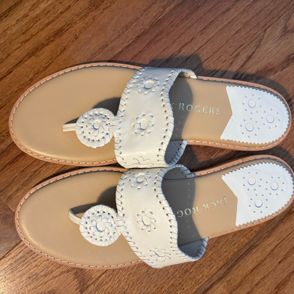 Jack Rogers Flat Sandal. White Size 11